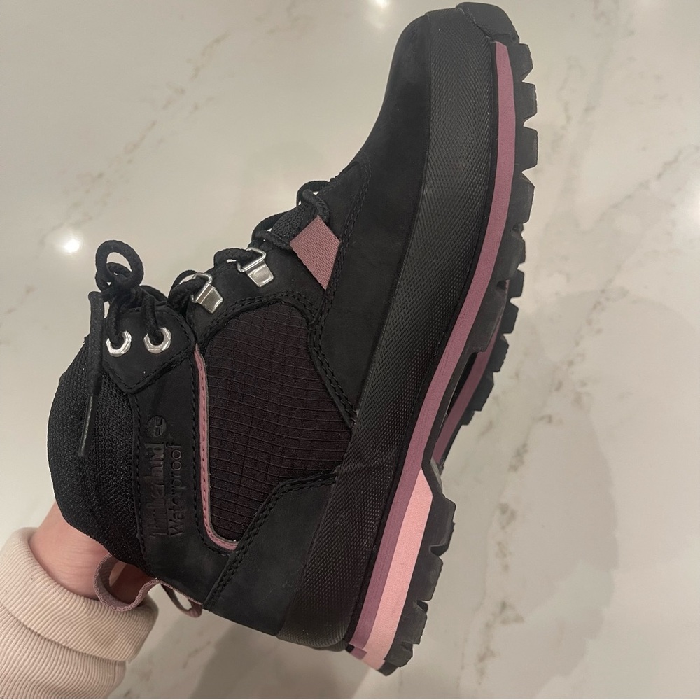 Like NEW! Timberland Women's Black and Pink Athletic Waterproof Boots - Picture 8 of 14